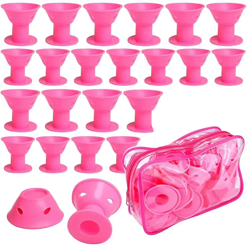 

20pcs Silicone For Hair Curling Rollers DIY Set With Mushroom Bell Shapes Spiral Design Soft Construction Easy Removal Curls