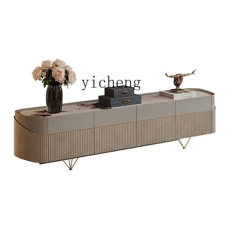

light luxury TV cabinet marble living room fashion custom post-modern paint coffee table combination