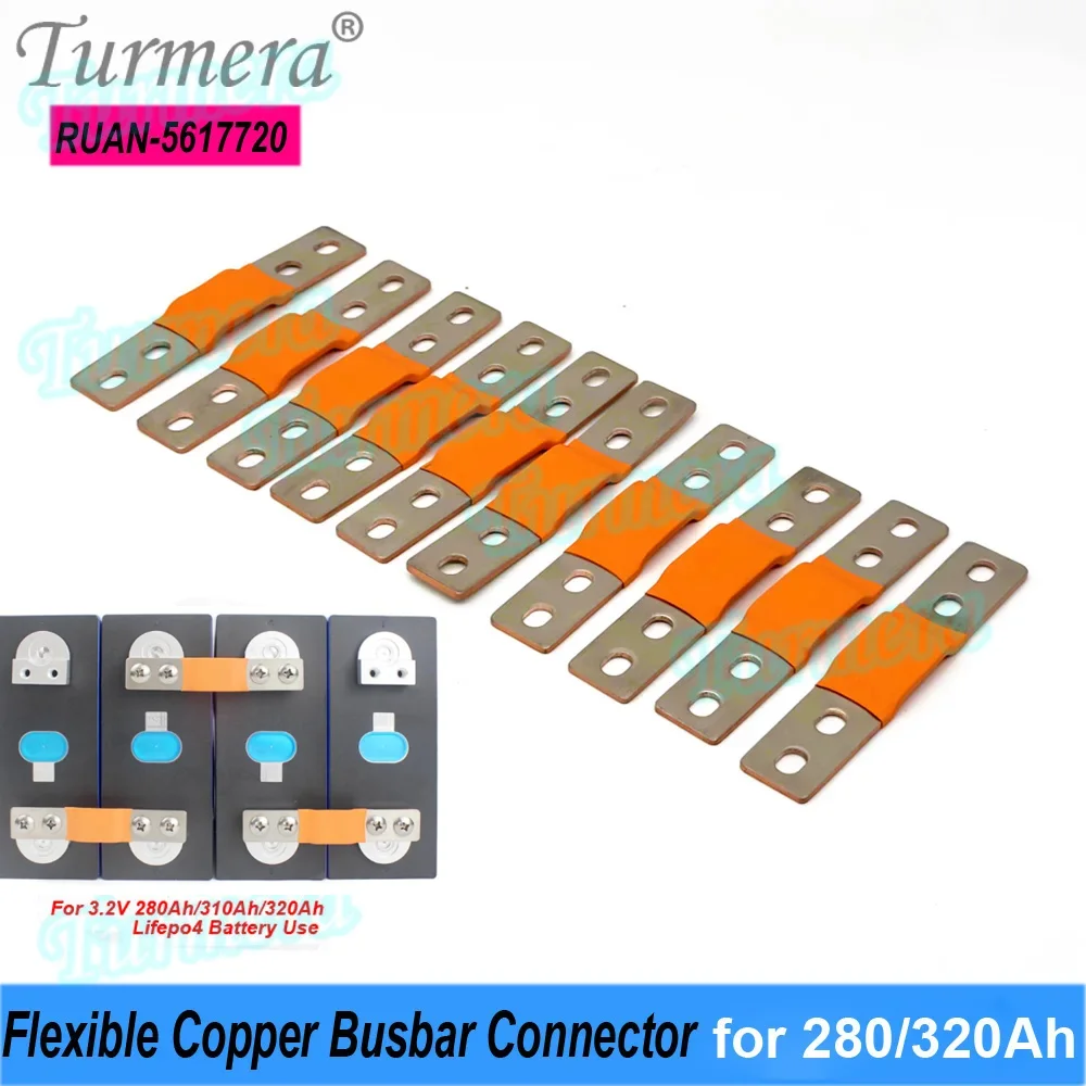 12V Lifepo4 Battery Flexible Busbar Copper Connecter 4 Holes Busbar EVE 280K Double-hole Bus bar for EVE 280K 310Ah 304A Lifepo4