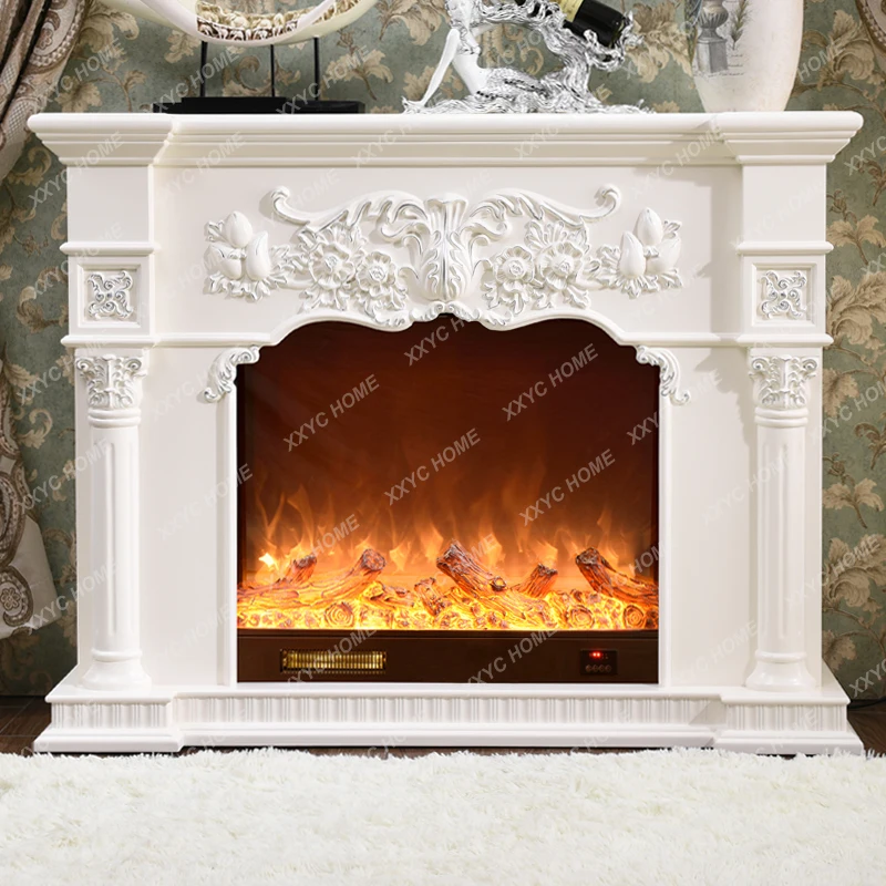 

European Classical Fireplace Simulation Flame Villa Bar Living Room Decoration Christmas Atmosphere