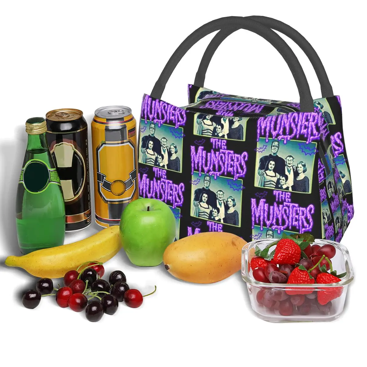 The Munsters Lunch Bags Insulated Bento Box Portable Lunch Tote Resuable Picnic Bags Cooler Thermal Bag for Woman Student Travel