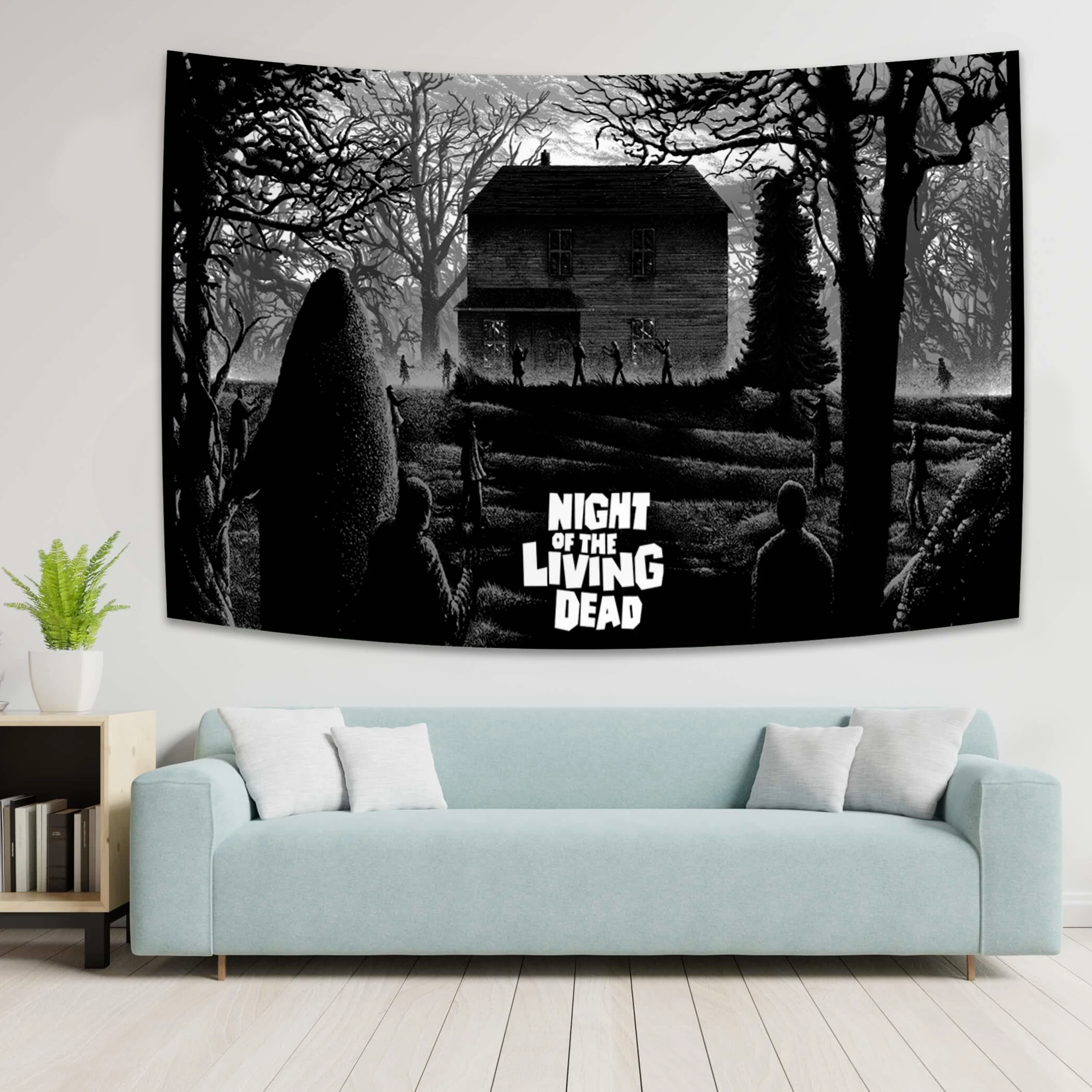 Night Of The Living Deads (1968) Horror Movie Tapestry Psychedelic Bedside Decoration Wall Hanging Cloth