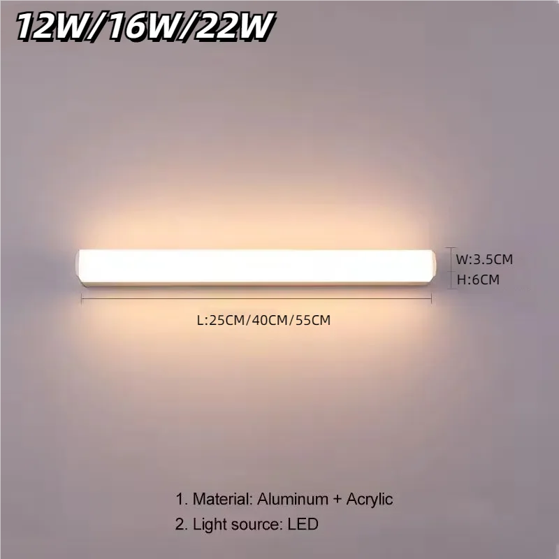 Instalação simples e conveniente de faróis de espelho LED Banheiro Sala de estar Móveis de cozinha Iluminação Luz decorativa