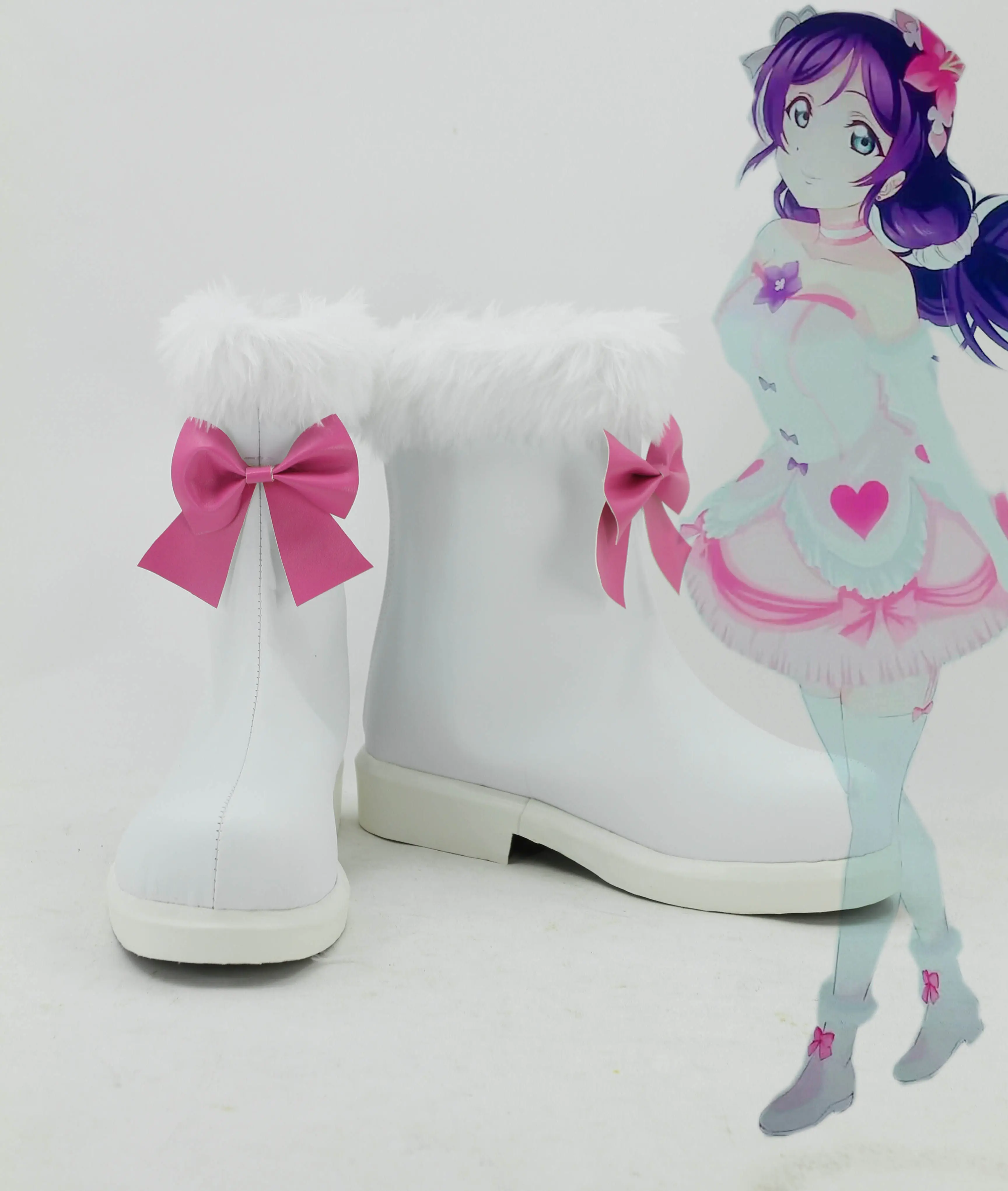 Love Live! Nozomi Tojo Cosplay Shoes Nozomi Tojo White cute Boots Halloween Christmas Toujou Nozomi Cosplay Boots