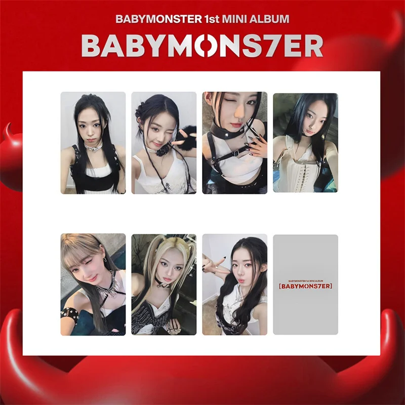 7 sztuk/zestaw KPOP BABYMONSTER Album KTOWN TOWER LOMO CARD AHYEON HARAM RORA BM fotokartka GIRL kolekcja K-POP pocztówka