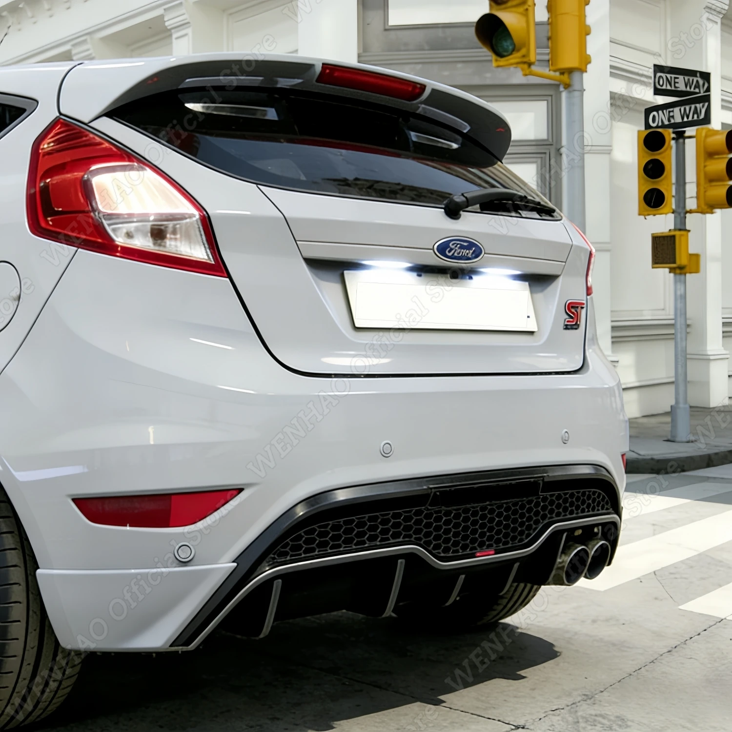 ABS Maxton Style Gloss Black Car Rear Bumper Diffuser For Ford Fiesta MK7 ST 3-Door Hatchback 2013-2017 Facelift Tuning Bodykits view 2