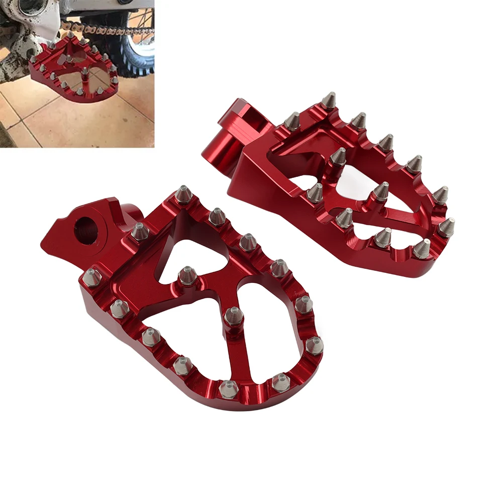 1Pair Red Motorcycle CNC Foot Pegs Rests Pedal For Honda CR50 1995-2001 For CR125R CR250R 1995 1996 1997 1998 1999