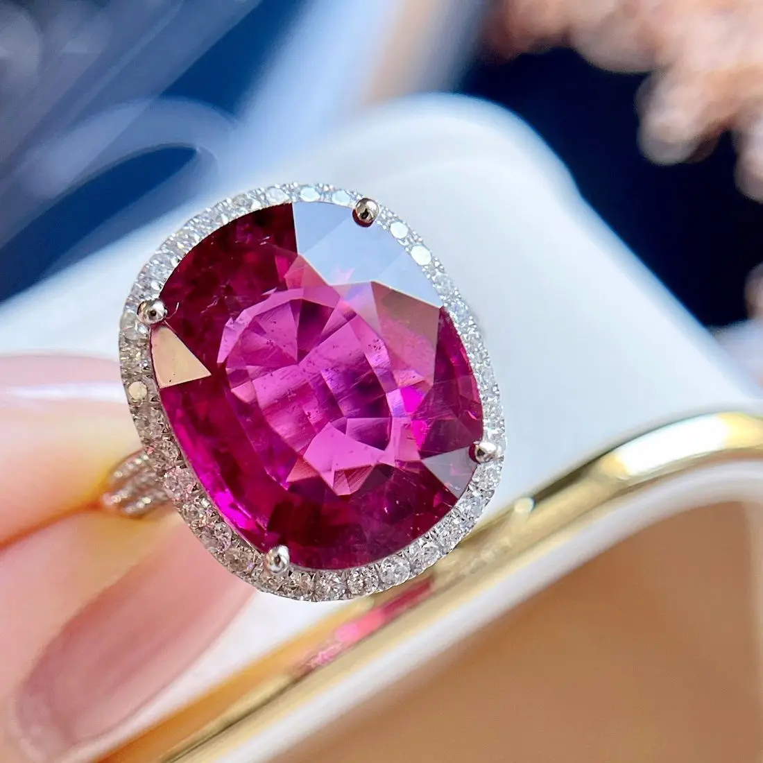Inspired design silver 925 diamond square transparent red ruby rings for women gorgeous engagement ring luxury fashion jewelry