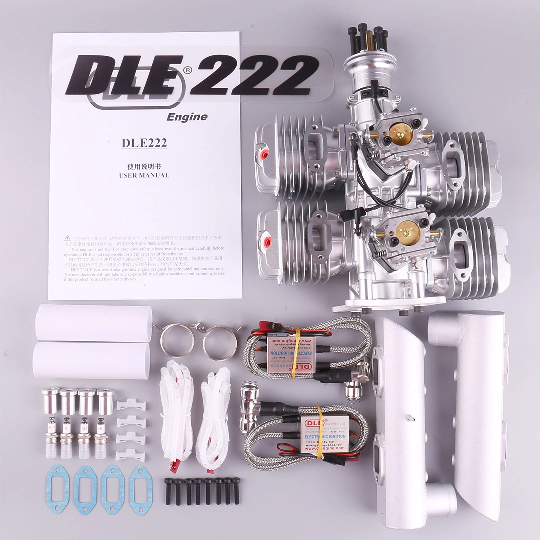 DLE222 Gasoline Engine DLE 222CC 222 Four-Cylinder Two-stroke Side Exhaust Natural Air-cooled Hand Start Displacement Aircraft