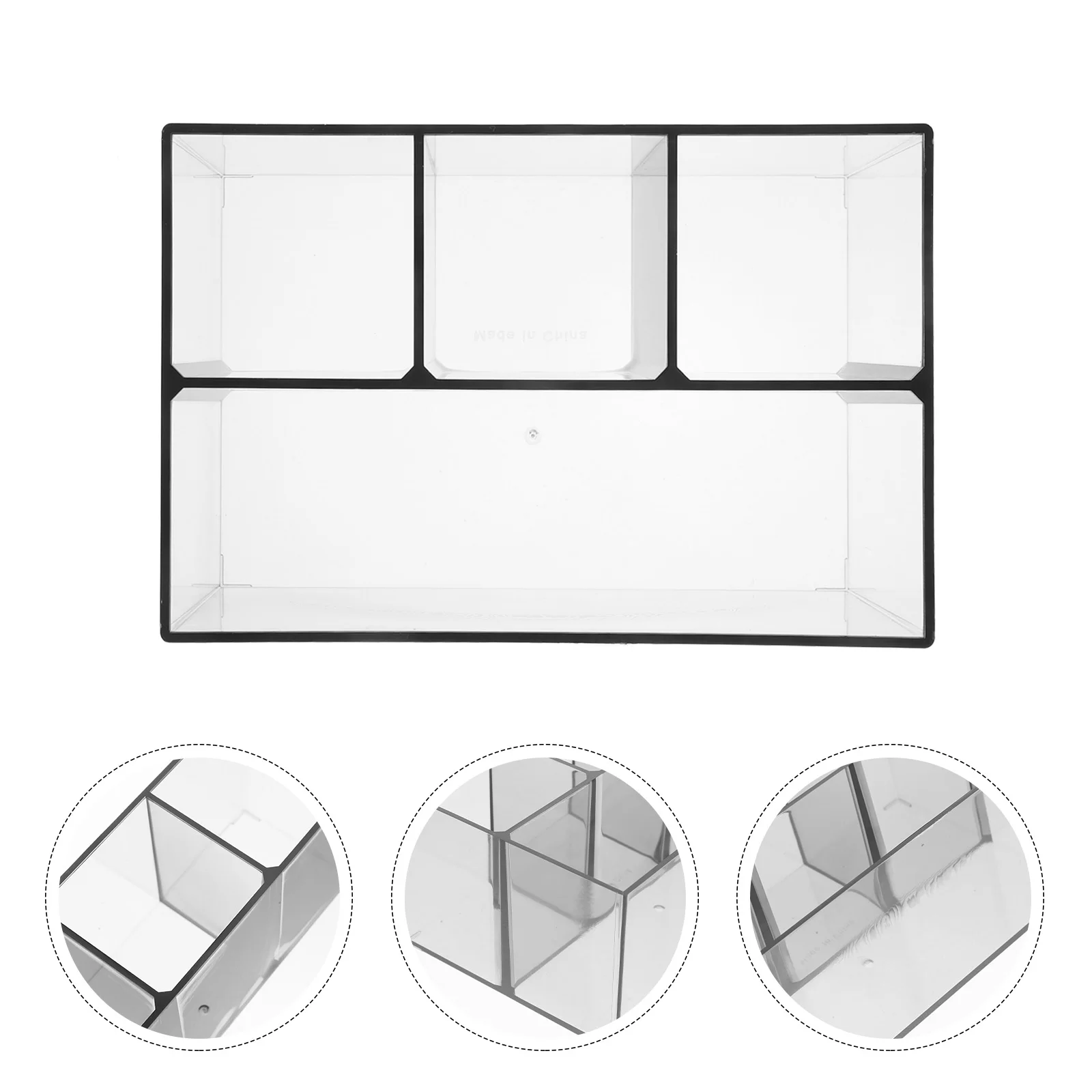 

Makeup Brush Holder Organizer 4-Compartment Acrylic Desktop Storage For Makeup Brushes Pencil Tools Brush