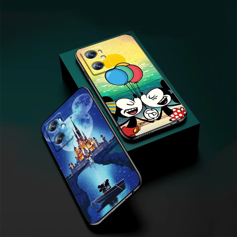 Disney Mickey Mouse Cute For OPPO Find X6 X5 X3 A54S A5 A94 A16 A53S A57 A74 A72 A98 A78 A96 A9 5G Black Back Phone Case