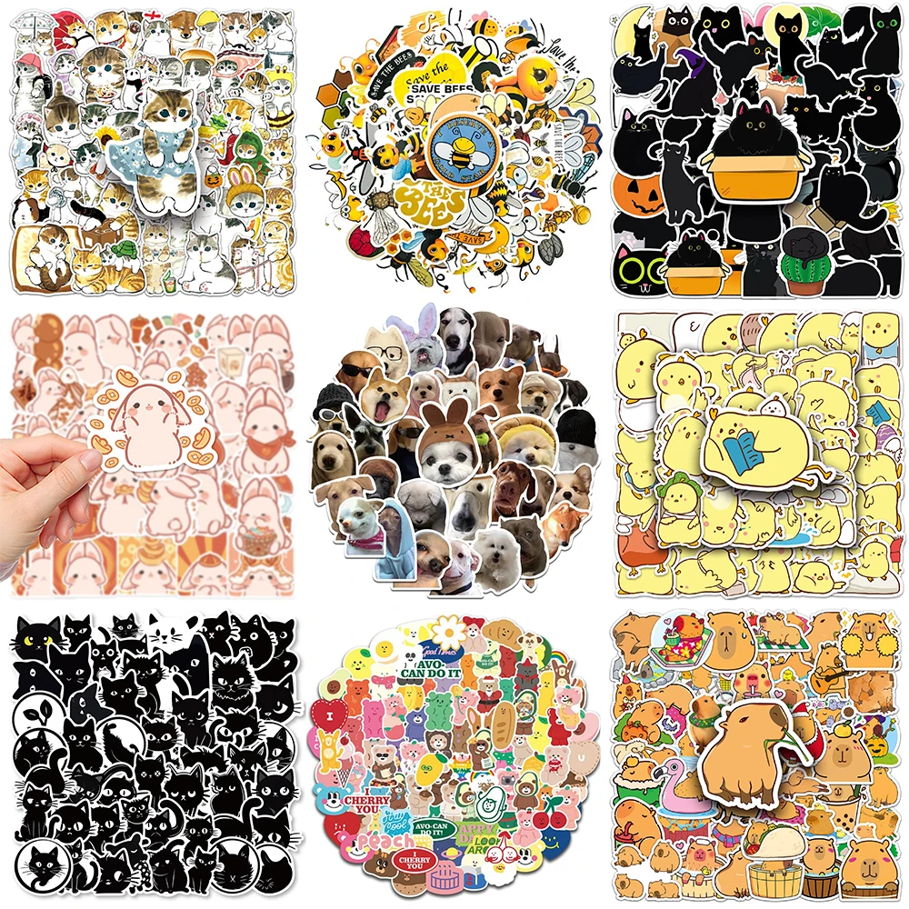 10/30/50PCS New Cute Kitten Animals Stickers Series Cartoon Creative iPad Phone Computer Desk Chair Laptop Decoration Wholesale