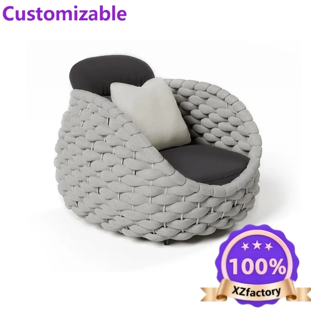 Factory Direct 2026 Modern Luxury Aluminum Frame Patio Garden Sofa Chair Waterproof Fabric Outdoor Furniture with Vine Terminus