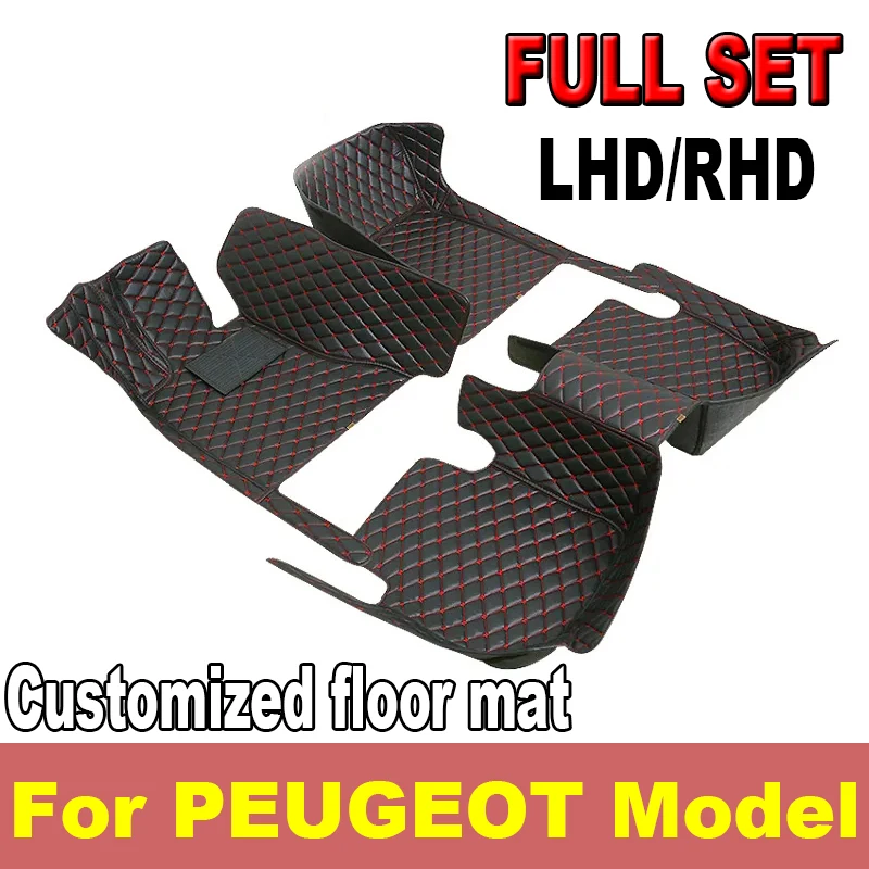 Car Floor Mats For PEUGEOT RCZ E-208 expert Traveller Rifter 106 2Door 107 508L Car Accessories