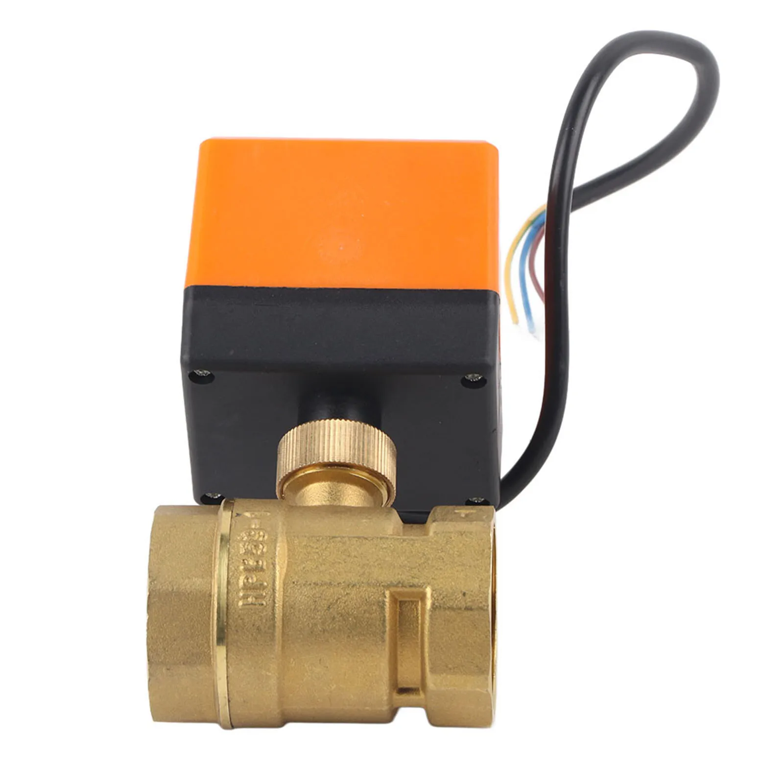 Motorized Ball Valve 2-Way 3-Wire 2-Point Control Ball Valve Brass Motorized Valve HVAC Water System Accessories 1.6MPa AC 220V