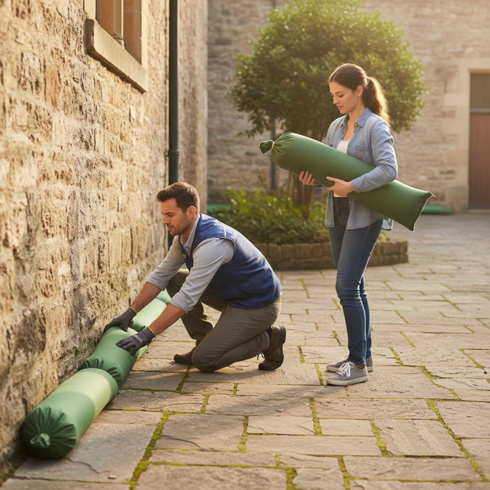 Flood Control Sandbag Thickened Canvas Sandbag with Drawstring Water Barrier Bag Waterproof Sturdy for Homeowners
