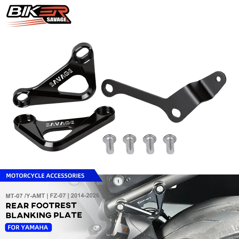 

2026 MT07 Y-AMT Rear Footrest Passenger Foot Peg Blanking Plate For Yamaha MT-07 FZ07 2014-2025 Motorcycle Pedal Racing Hook