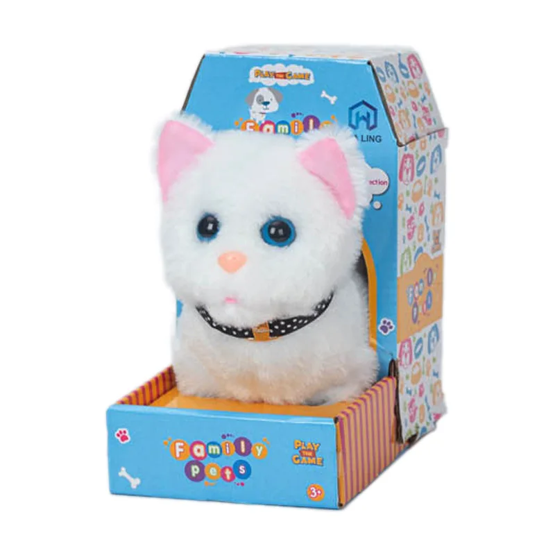 Peluches de simulación de gato inteligente, juguetes de peluche llamados para caminar, Robot de peluche eléctrico, gatito, juguete para niños pequeños, regalo de cumpleaños