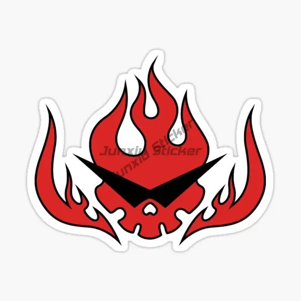 Toppa Gurren Lagann Anime Flame Skull Stickers for Decorate Wall Racing Motorcycle Car Table Off-road Van Decal Accessories