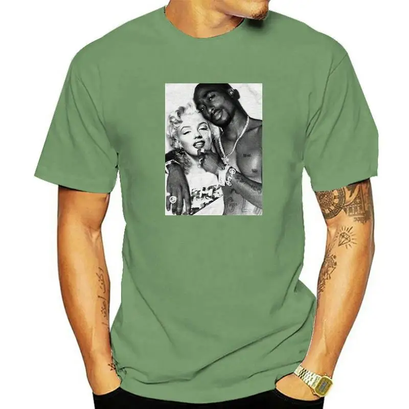 T Shirt Marilyn Monroe 2Pac Tupac Shakur Men Tops Tees  Summer Fashion New Printed Short Sleeve Street Wear Cool Tee Shirts