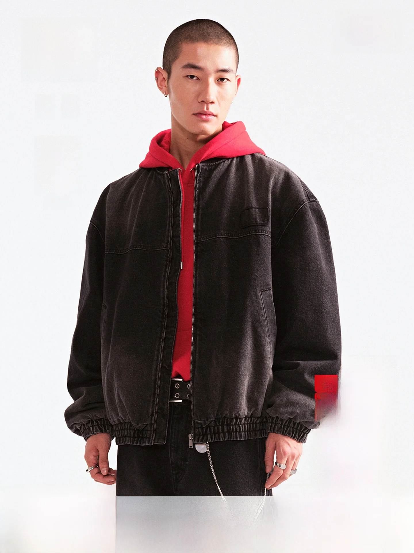 

Men's Cotton Jaet Denim Zipper American Sle Loose Fit Regular Thin Casual Daily Wear 00% Cotton H&M 307973