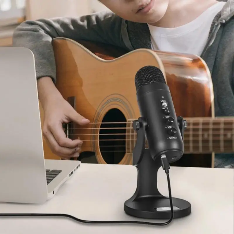 USB Condenser Gaming Microphone Professional Podcasting Mic For PC Streaming Vocal Recording Compatible With Laptop Desktop