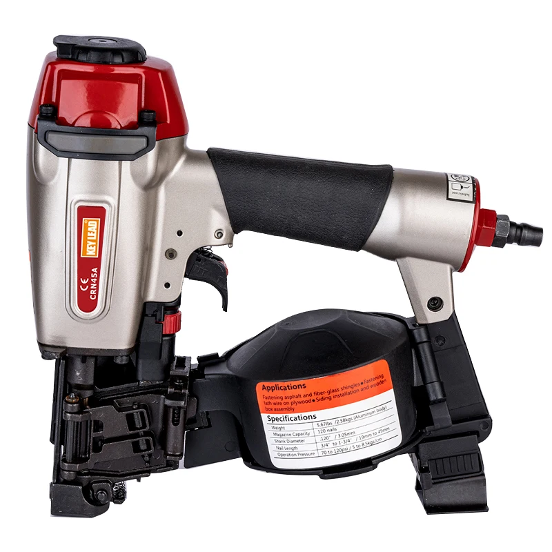 Versátil Telhado Coil Nailer Pneumático Nail Gun Controle de Profundidade Fácil Conforto Grip Ideal para Carpintaria Crn45a