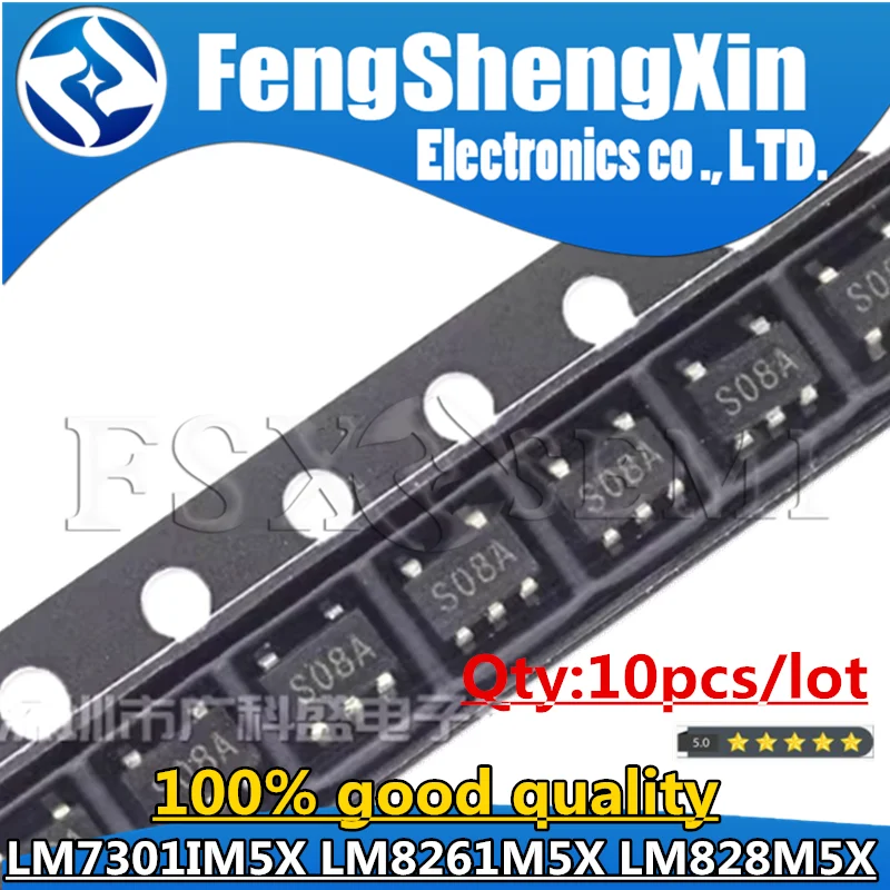 10pcs LM7301IM5X LM828M5X LM828 LM8261M5X LM8261 SOT23-5 LM7301 SOT LM7301IM5 AO4A OPAMP GP 4MHZ RRO SOT-23-5