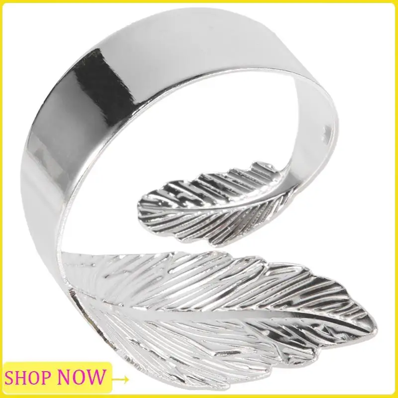 

Especial Leaf Napkin Rings Set Of 6,Leaves Napkin Rings For Table Setting,Metal Leaf Napkin Holder Rings For Holiday Party