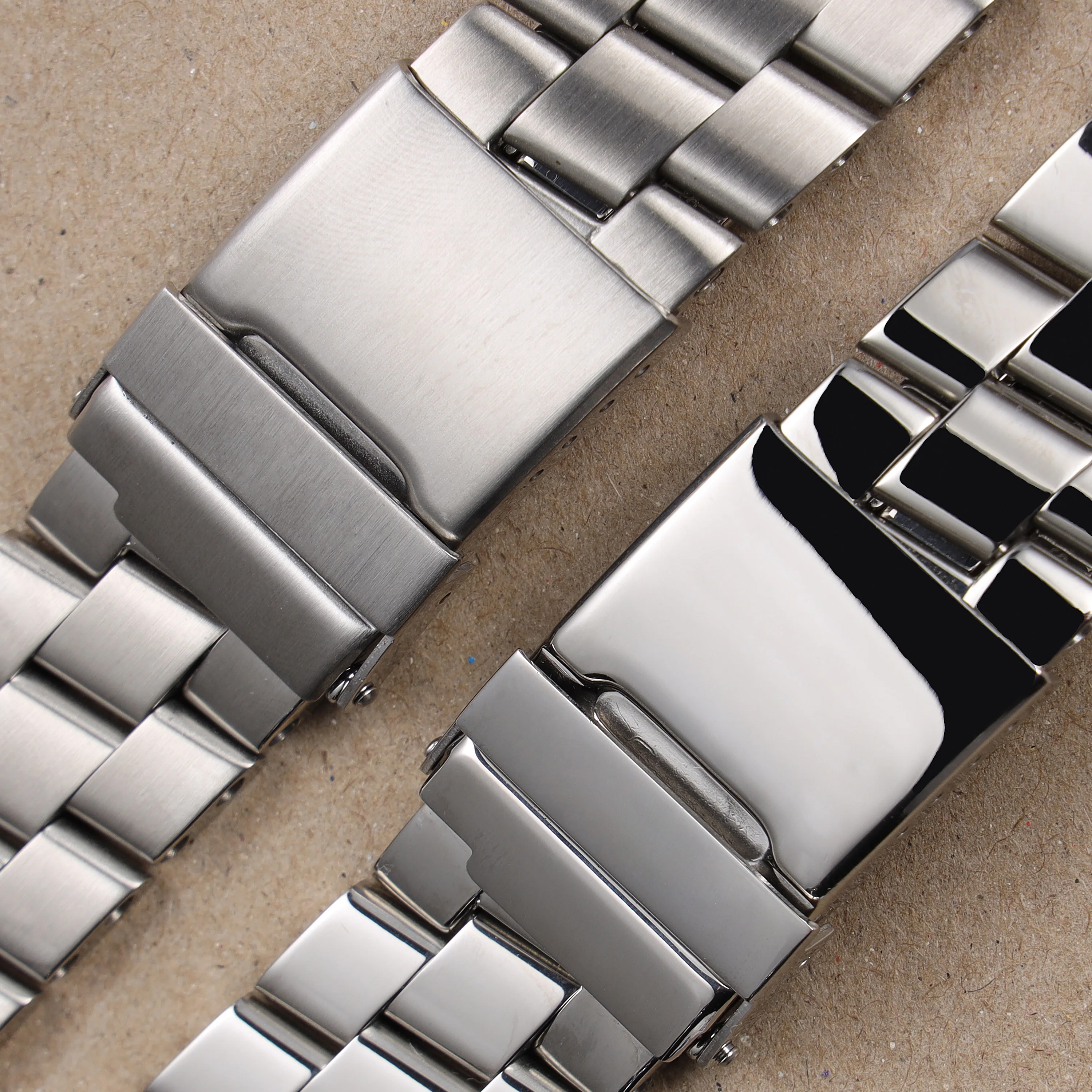 24mm Brushed Polished Silver Solid Stainless Steel Watchband For Breitling Super Ocean Avenger Watch Strap Bracelet