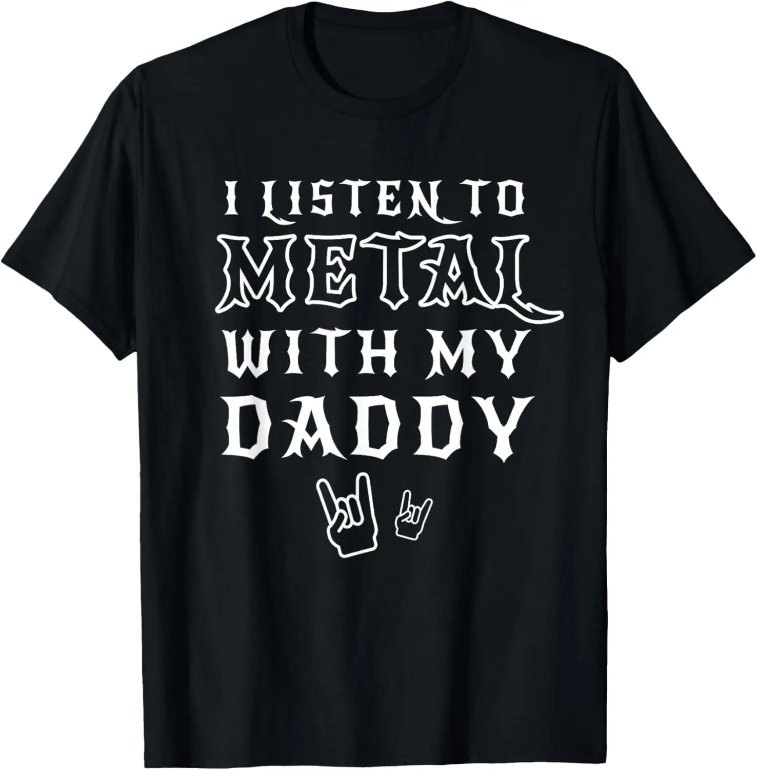 I Listen To Metal With My Daddy Baby Kids Heavy Metal Skirt T-Shirt