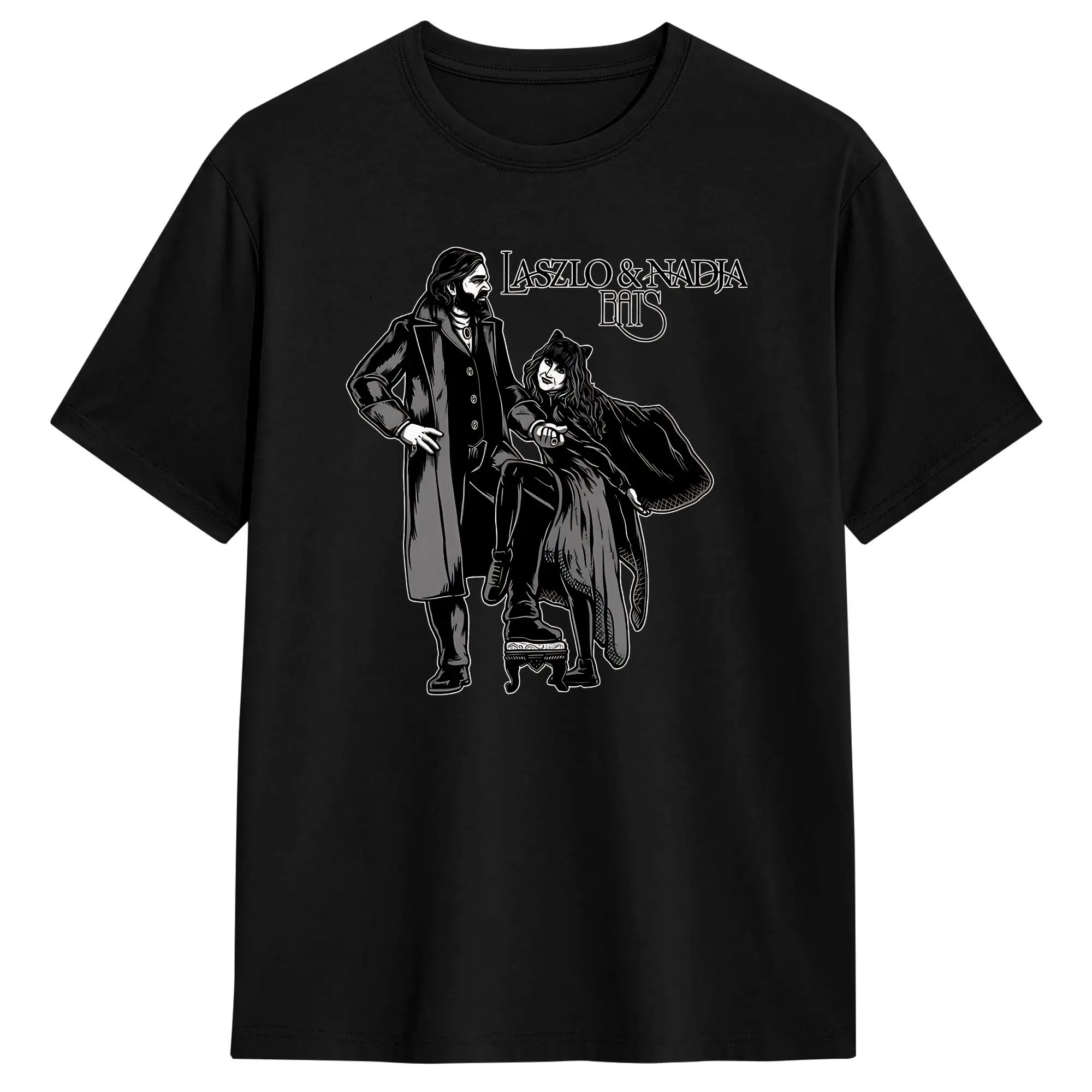 Camiseta masculina Comic Laszlo & Nadja Bats, camiseta casual de algodão puro, manga curta, gola redonda, roupa 6XL