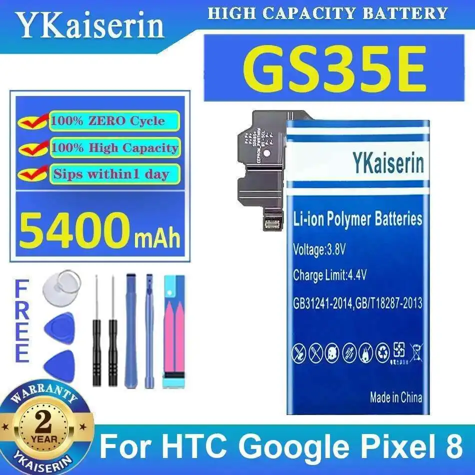 

Premium Replacement For Htc Google Pixel 8 Mobile Phone Battery GS35E 5400Mah