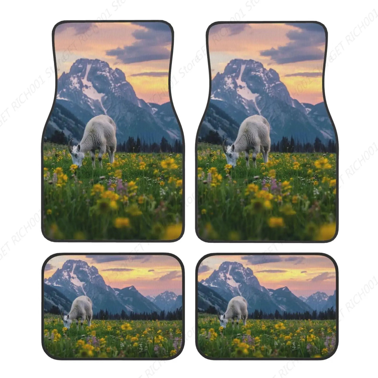 Glacier National Park Carpet Floor Mats for Cars, Auto Accessories Front Rear Car Floor Mats Funny Car Floor Foot Mat 4 Pieces