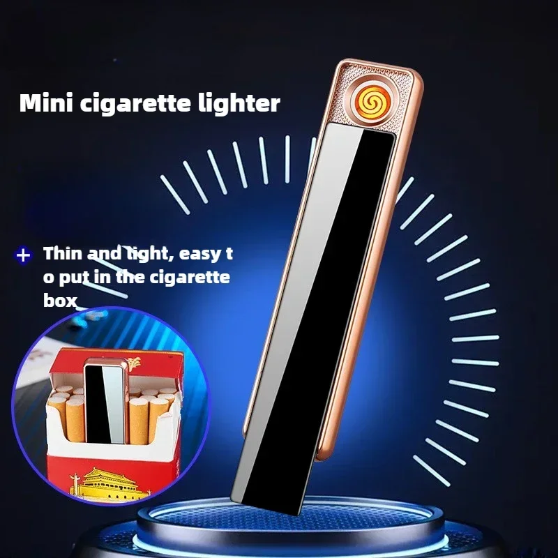 

Portable Tungsten Electronic Cigarette Lighter, Mini Pull-down Ignition, Windproof USB Rechargeable Ultra-thin Lighters Men Gift