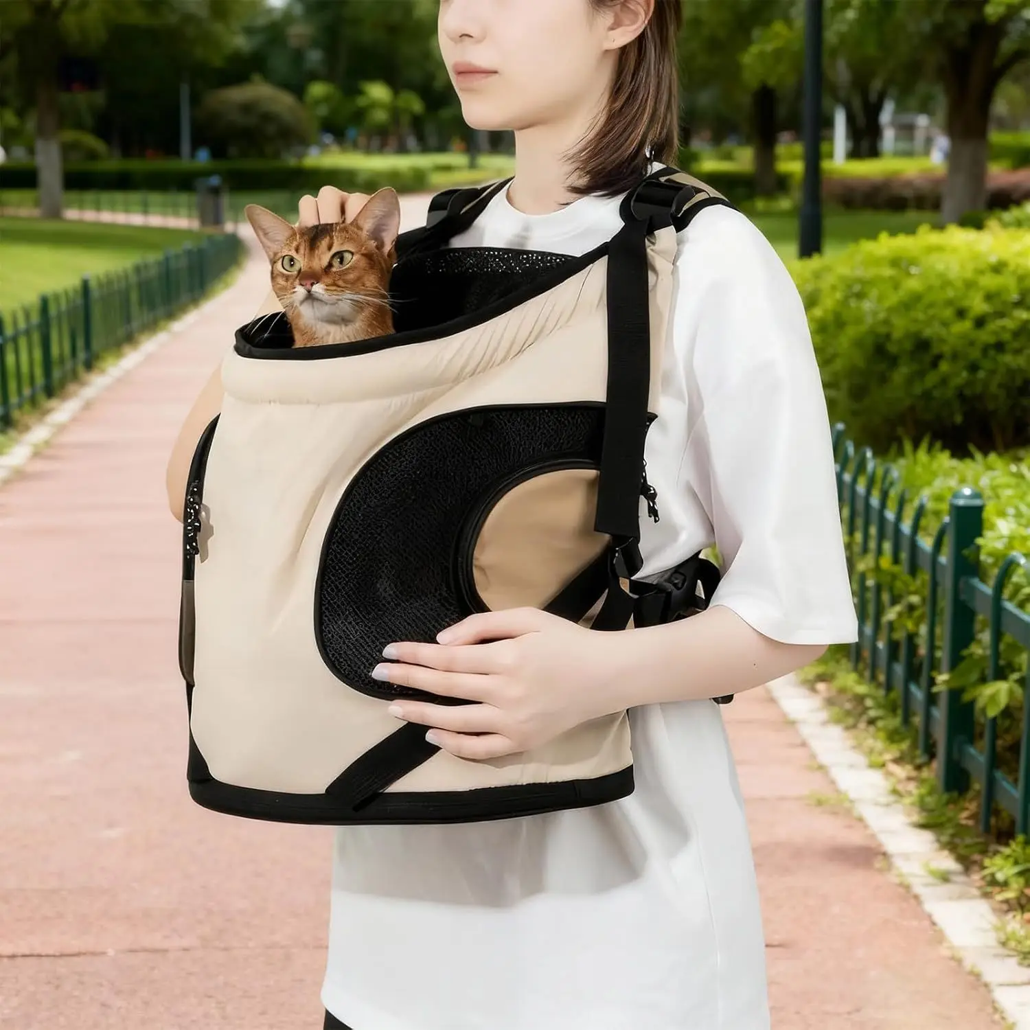 Chaleco transporte ajustable malla transpirable para gatos y perros - imagen 5