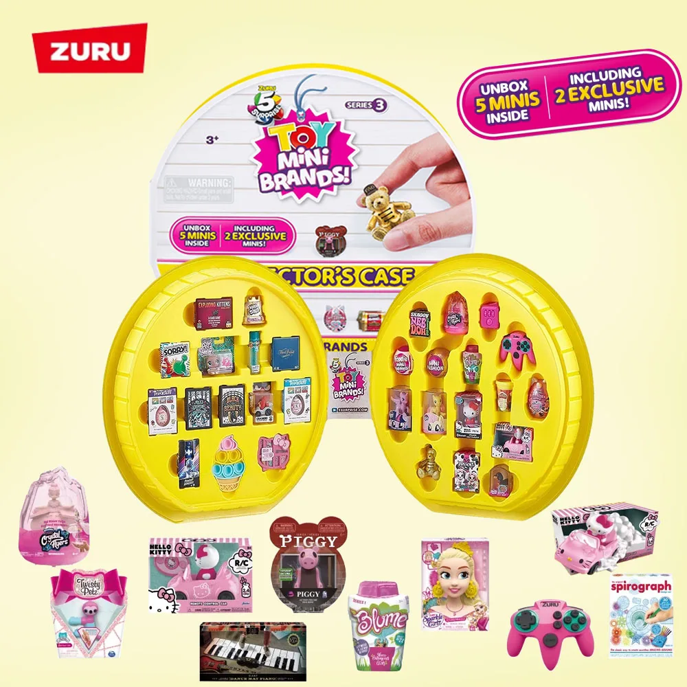 

ZURU 5 Surprise Mini Brands Series 3 Blind Box Collector s Display Case Over 90 Realistic Miniature Shopping Accessories