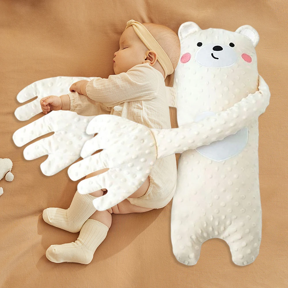 아기 옆잠 베개 편안한 수면 동반자 포근한 진정 베개 만화 곰 모양 아기 수면용 옆잠 베개