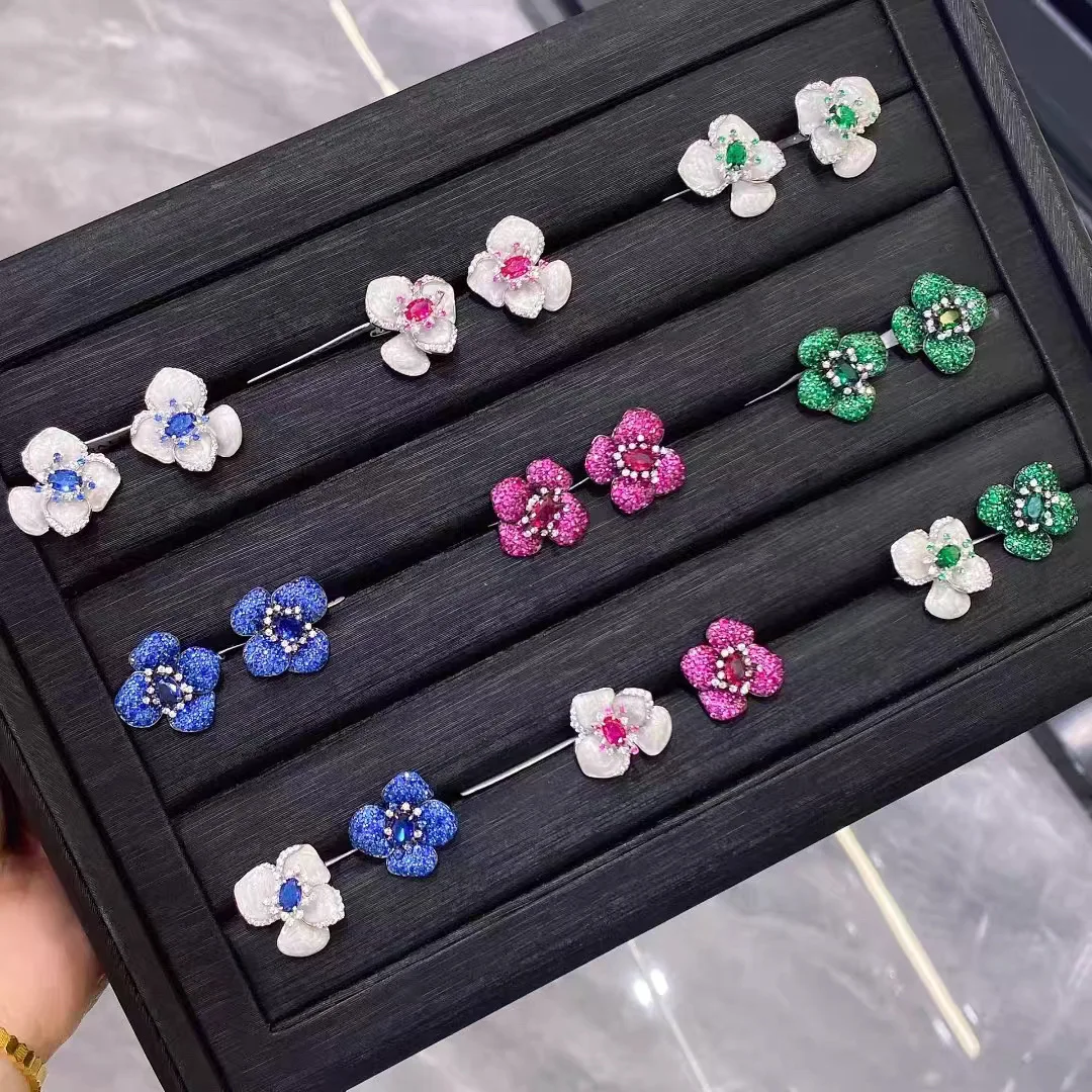 New S925 Silver Earnail Electroplated Genuine Gold Earnail Earrings and Earrings, Small and High End Wedding Jewelry