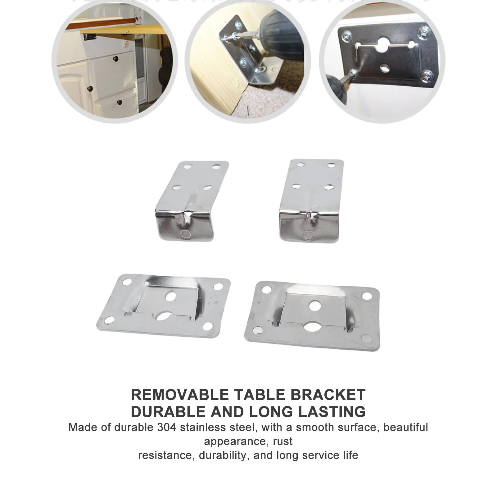 Marine Grade Table Bracket Removable Practical Widely Applicable Stainless Removable Brackets  for RV Yacht Ship