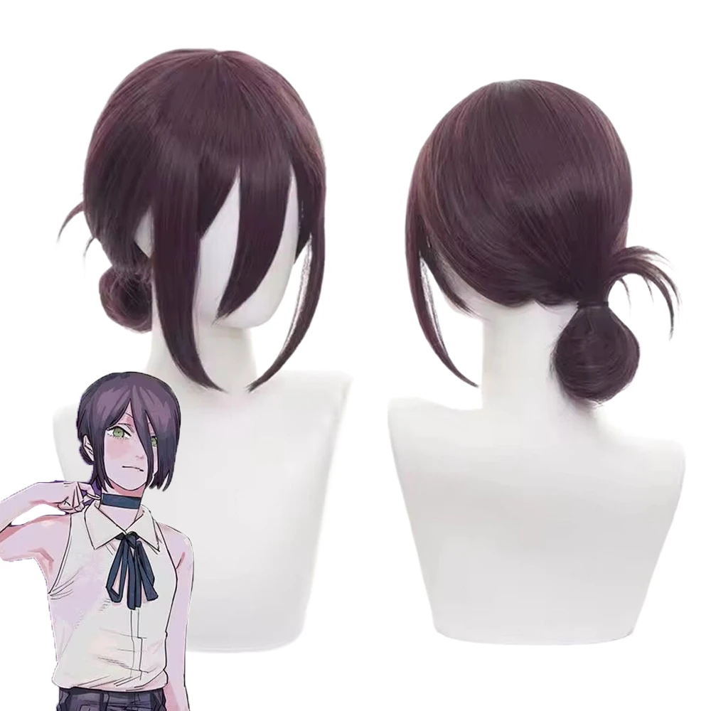 Reze Cosplay Wigs Anime Chainsaw Man Dark Purple Heat Resistant Hair For Comic Con Coser Costume Theme Party