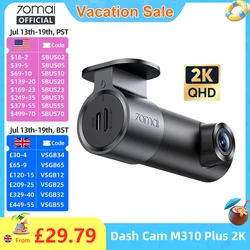 70mai Dash Cam M310 Plus 2K English Voice Control 1440P WDR Night Vision 24H Parking Surveillance 70mai M310 2K Car DVR Wi-Fi 6