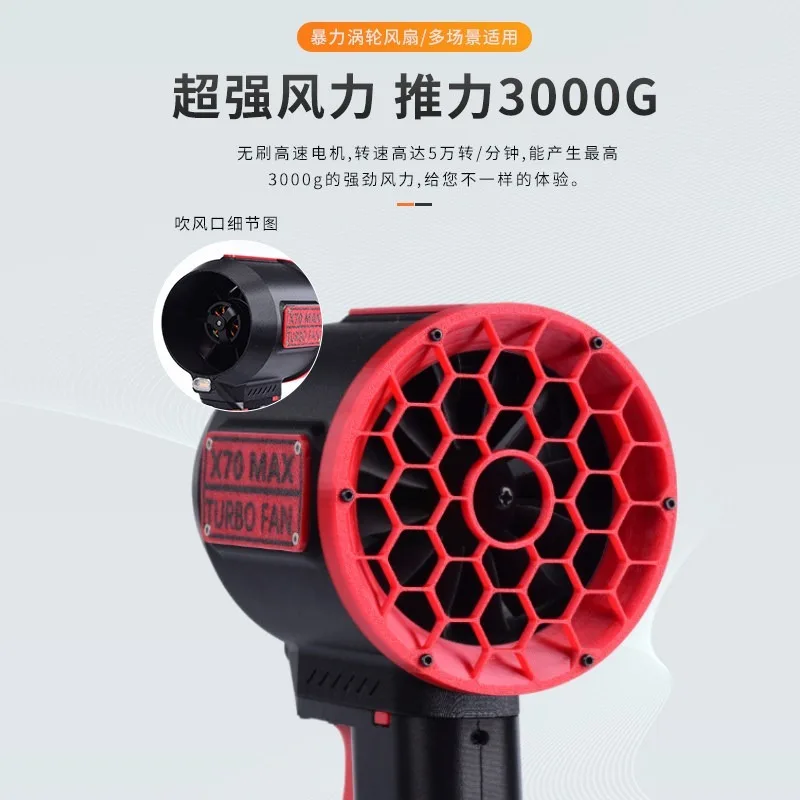 3KG Wind Pressure Violent Turbine Fan 70mm Ducted High Speed Brushless Motor Blower For Car Wash Water Snow Leaf Re-moval