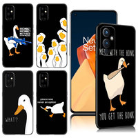 Cute Goose Duck Game Black Silicone Phone Case For OnePlus 9 10 11 12 ACE 2V Pro 9RT 10T 10R Nord CE 2 3 Lite N10 N20 N30 5G