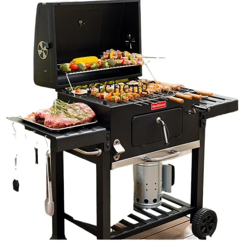 ZK Garden Grill Household Outdoor Grill Shelf Carbon Grill Multifunctional Features