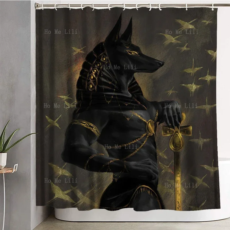 Bastet The Cat Goddess Of Ancient Egyptian Religion Anubis Mythology Gods Waterproof Shower Curtain By Ho Me Lili With Hooks