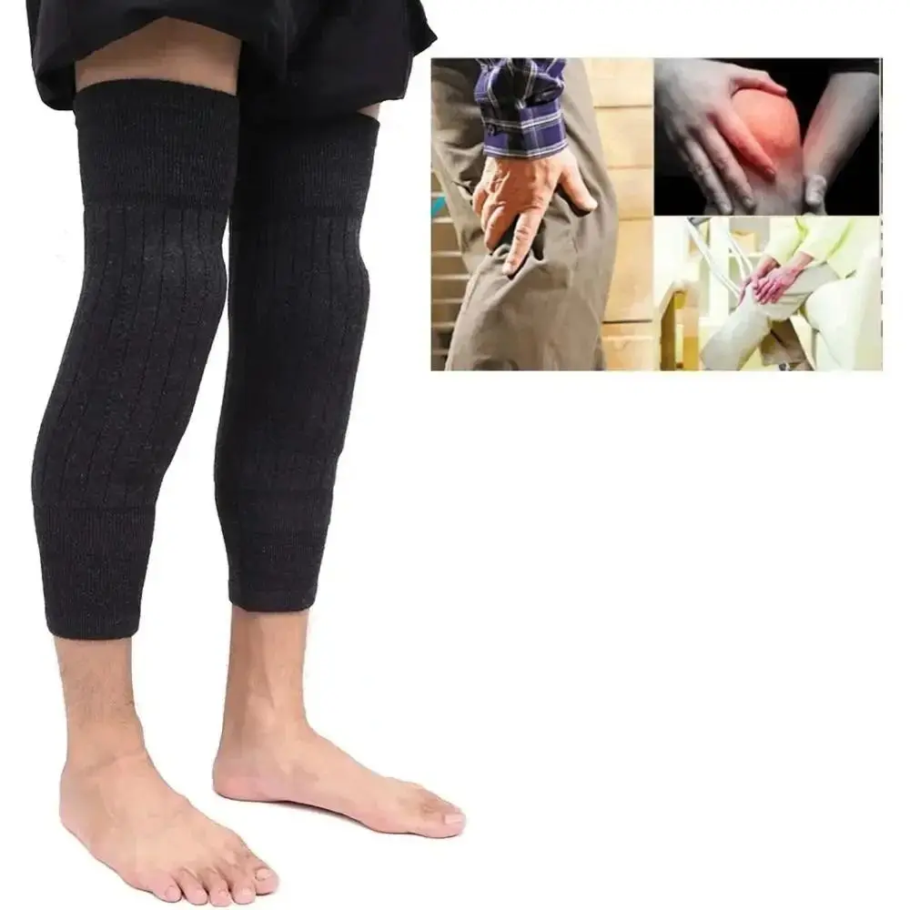 Hight Quality Cashmere Wool Knee Brace Pads KneeCap Protector Wool Kneepad Black/Grey Knee Warmers Knees