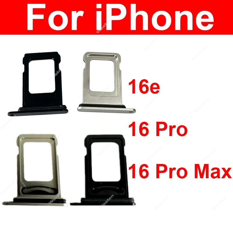 For iPhone 16e 16 Pro 16 Pro Max Single Dual SIM Card Tray Sim Card Slot Tray Holder Adapter SIM Card Reader Slot Spare Parts