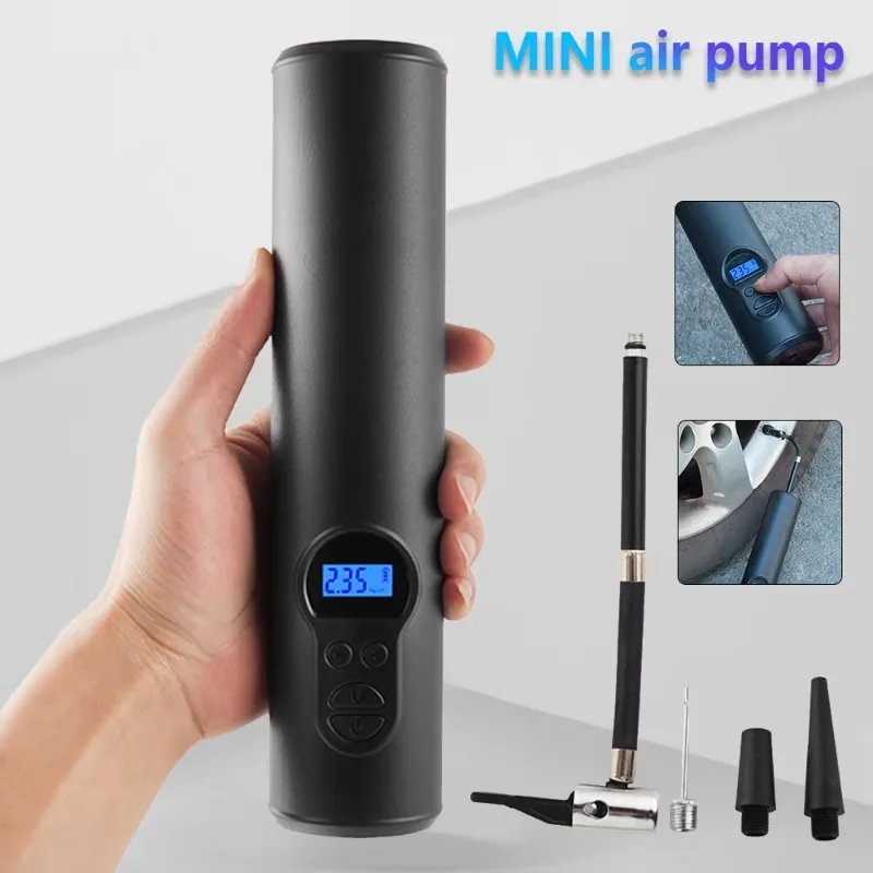 Electric Mini Bicycle Pump Tire Inflator Valve Ball Needle Hose Fittings Portable Bicycle
