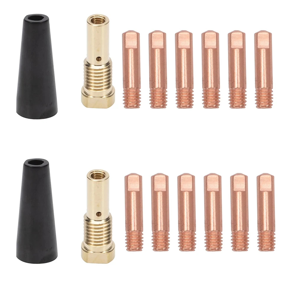 16pcs/set Flux Core Gasless Nozzle Tips Kit Welding Tips For FC90 For 80GL For MIG Welders Accessories